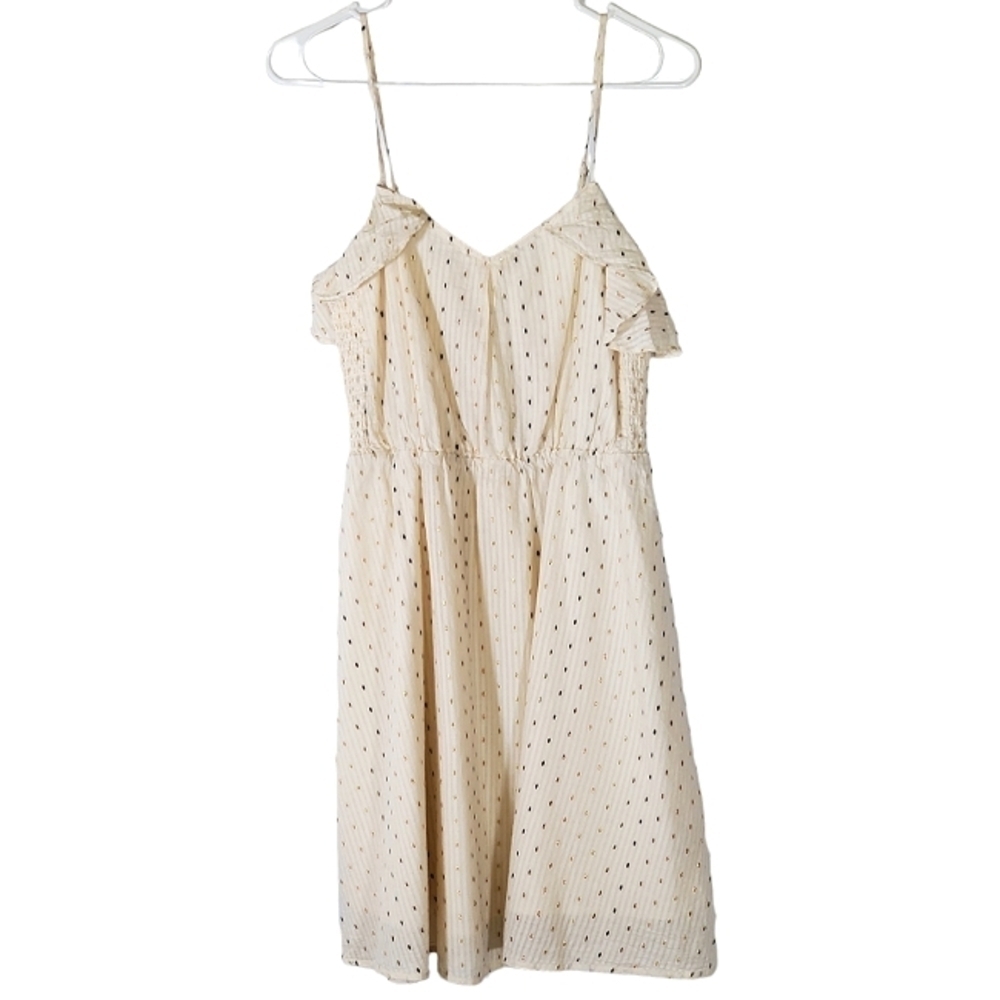 1148 * A New Day Metallic Dot Sundress Ivory Size XS NWT